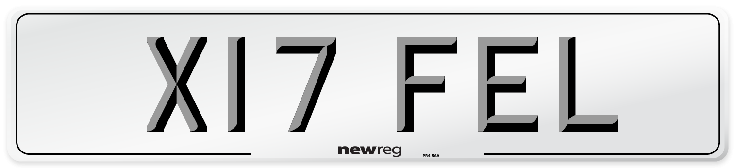 X17 FEL Number Plate from New Reg